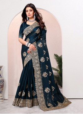 Majestic Morpeach  Contemporary Saree