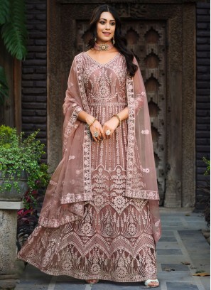 Majestic Net Embroidered Anarkali Salwar Kameez