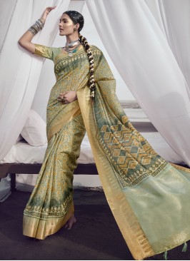Majestic Silk Digital Print Multi Colour Contemporary Style Saree