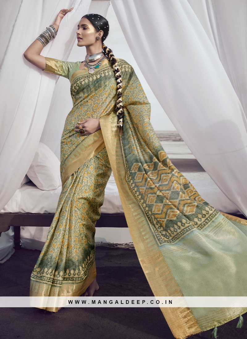 Majestic Silk Digital Print Multi Colour Contemporary Style Saree