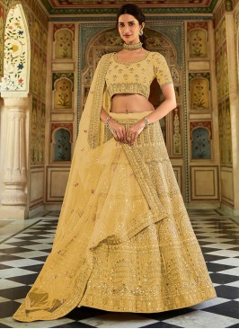 Majestic Thread Yellow Organza Lehenga Choli