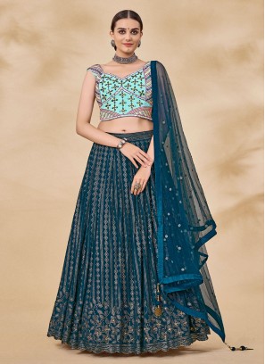 Majesty Mirror Georgette A Line Lehenga Choli