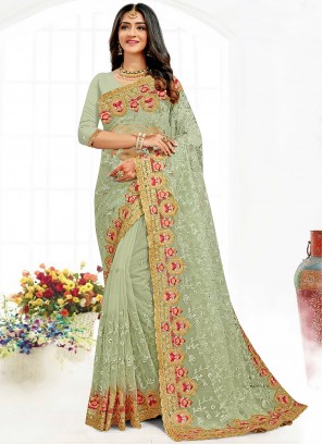 Majesty Net Green Bollywood Saree