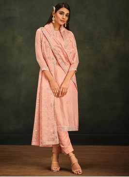 Majesty Organza Peach Trendy Salwar Kameez