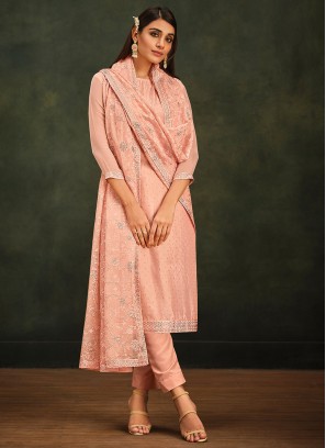 Majesty Organza Peach Trendy Salwar Kameez