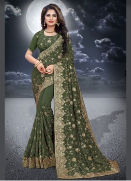 Majesty Resham Green Classic Saree