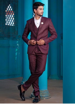 Maroon Color Designer Mens Suit
