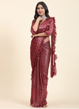 Maroon Color Designer Saree