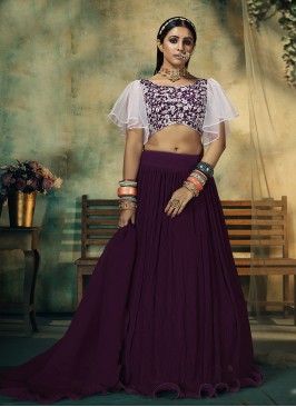 Maroon Color Heavy Faux Georgette Lehenga