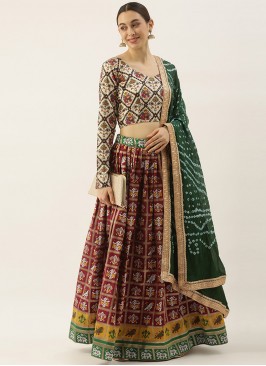 Maroon Color Patola Silk Lehenga Choli
