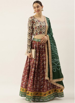 Maroon Color Patola Silk Lehenga Choli