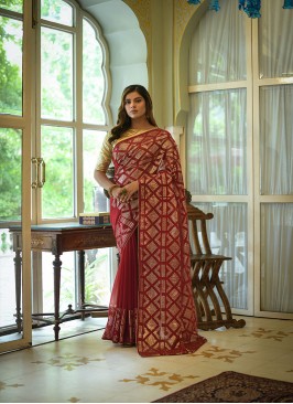 Maroon Colour Designer Sequance Embroidery Work Saree