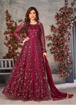 Maroon Colour Heavy Sequance Embroidery Work Length Suit