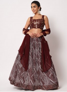 Maroon Crush Designer Long Lehenga Choli