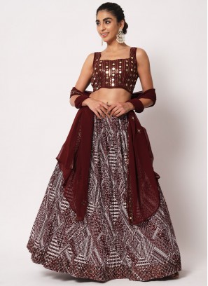 Maroon Crush Designer Long Lehenga Choli