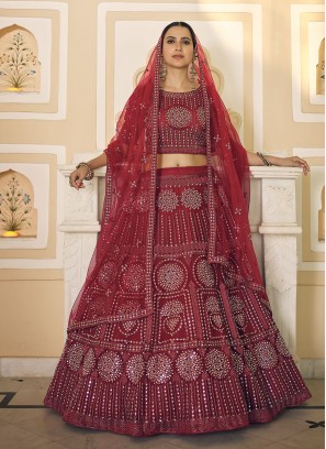 Maroon Dori Work Lehenga Choli