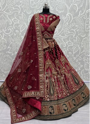 Maroon Dori Work Trendy Lehenga Choli