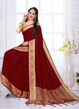 Maroon Festival Contemporary Saree