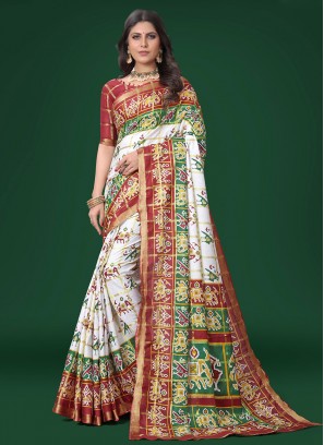 Maroon Festival Contemporary Saree