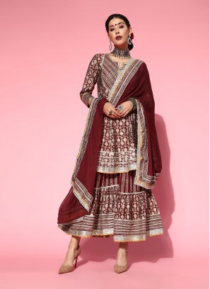 Maroon Festival Designer Salwar Kameez