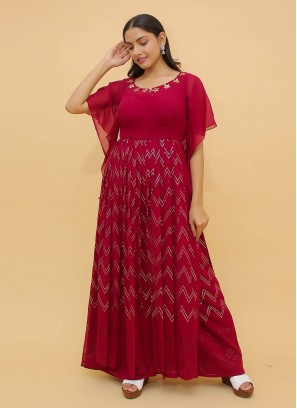 Maroon Georgette Designer Salwar Suit