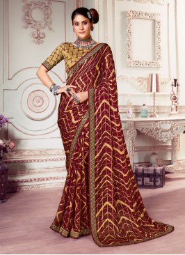 Maroon Party Designer Saree