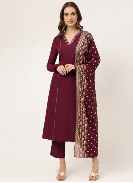 Maroon Plain Salwar Suit