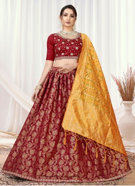 Maroon Sangeet Lehenga Choli