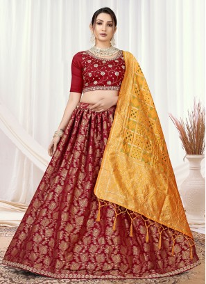 Maroon Sangeet Lehenga Choli