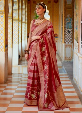 Maroon Silk Trendy Saree