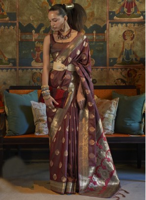 Maroon Weaving Festival Classic Saree