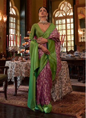 Maroon Weaving Party Classic Saree