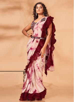 Maroon Wedding Designer Saree