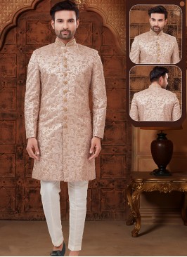 Copper and Cream Embriodered Indo-Western Ensemble