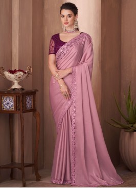 Marvelous Border Silk Rose Pink Traditional Saree