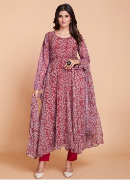 Marvelous Faux Georgette Pink Readymade Salwar Kameez