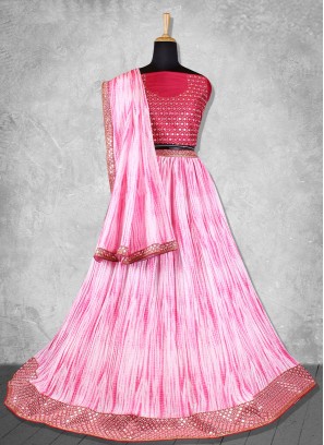Marvelous Mirror Pink Trendy Lehenga Choli