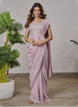 Marvelous Pink Embroidered Classic Saree