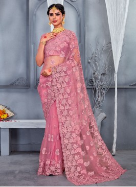 Marvelous Pink Wedding Contemporary Style Saree