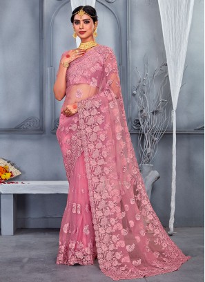 Marvelous Pink Wedding Contemporary Style Saree
