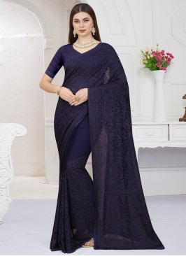 Marvelous Swarovski Engagement Contemporary Saree