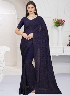 Marvelous Swarovski Engagement Contemporary Saree