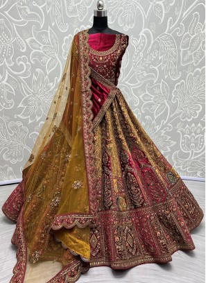 Marvelous Velvet Bridal A Line Lehenga Choli