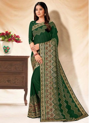 Masterly Embroidered Georgette Classic Saree