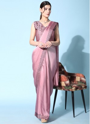 Mauve  Border Saree