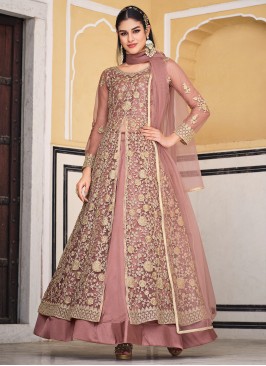 Mauve  Color Layered Lehenga Choli