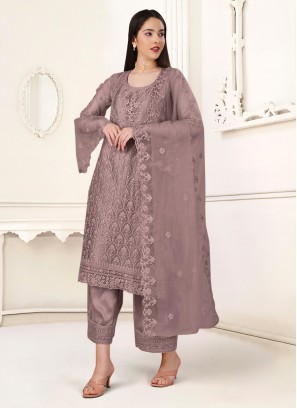 Mauve  Festival Net Trendy Salwar Kameez