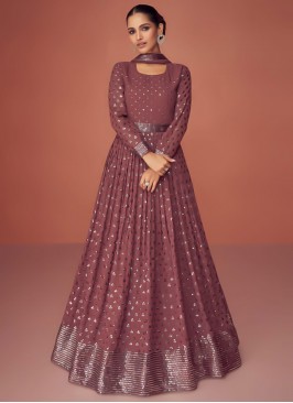 Mauve  Sequins Readymade Salwar Kameez