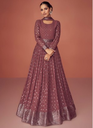 Mauve  Sequins Readymade Salwar Kameez