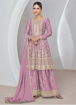 Mauve  Silk Festival Designer Salwar Kameez